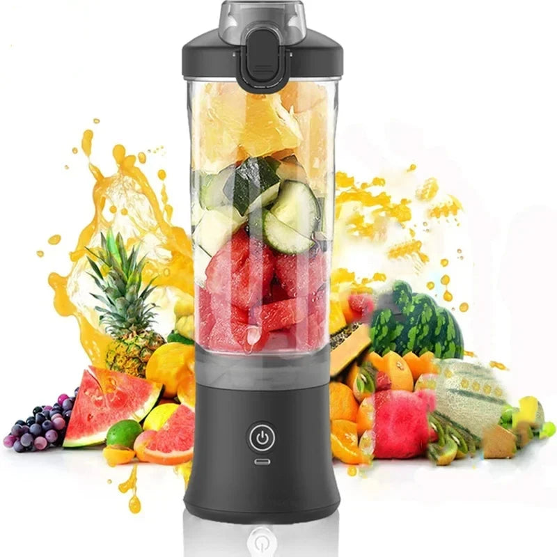 Portable Blender 600ML Electric Juicer Fruit Mixers 4000mAh USB Rechargeable Smoothie Mini Blender and Personal Juicer