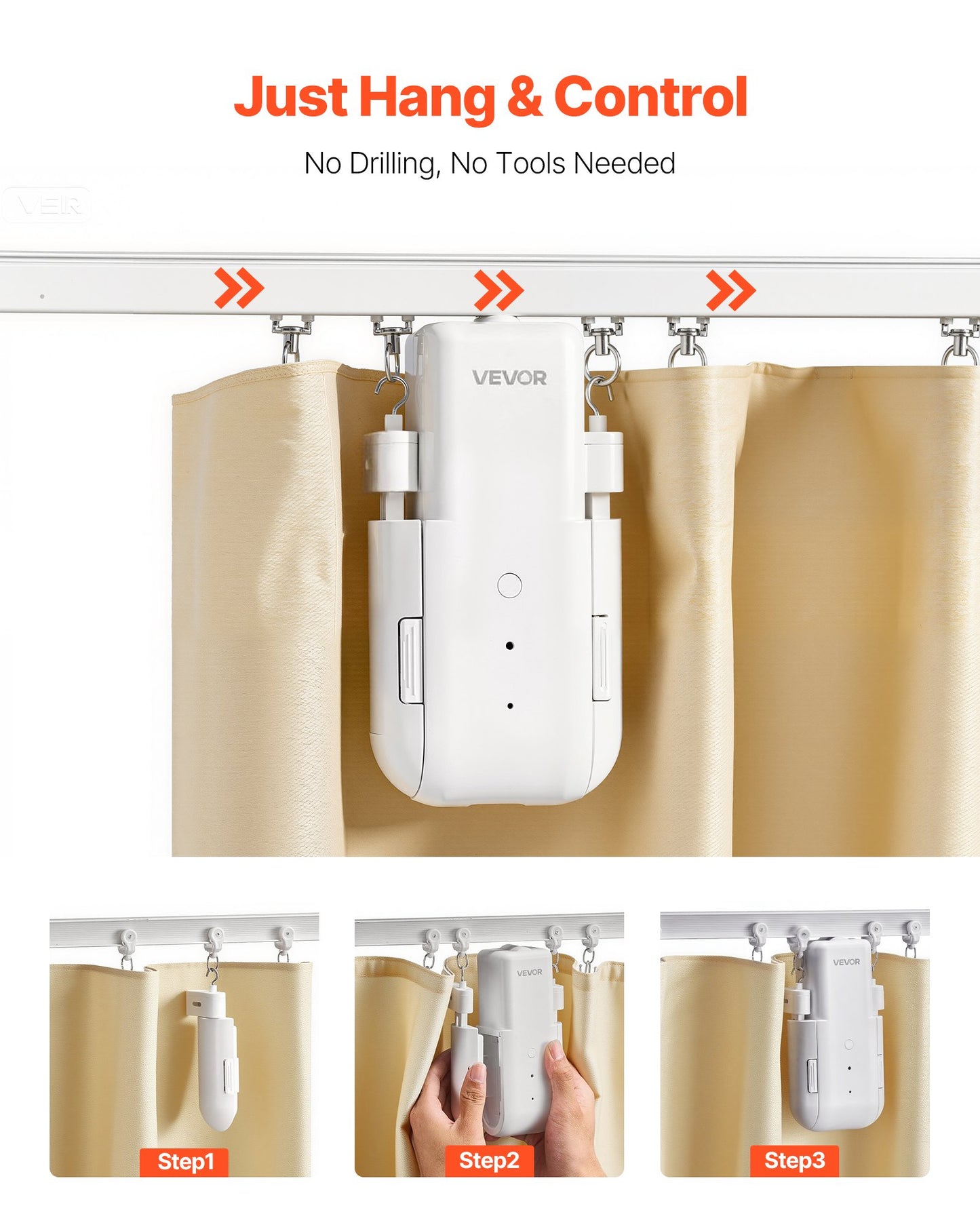 Smart Curtain Opener with App, Remote & Voice Control