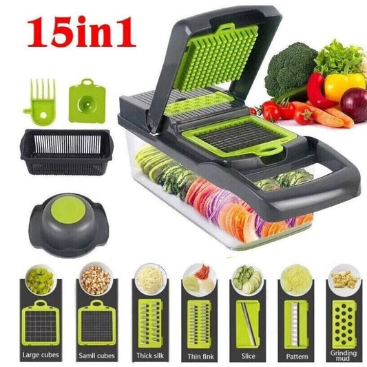 15-in-1 Multi-Function Vegetable Chopper & Slicer Set